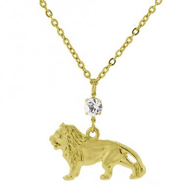 Gold tone with Crystal Cecil the Lion Necklace.jpg